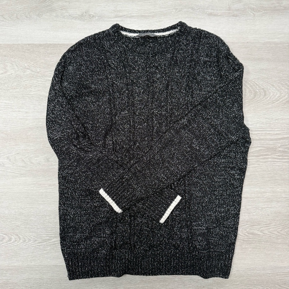 Men's Denver Hayes Speckle Black and White Sweater